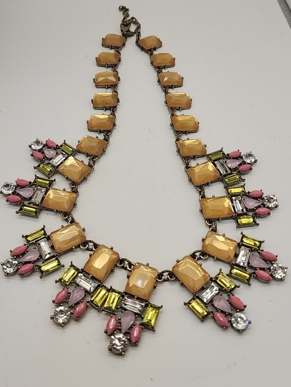 VTG Joan Rivers Classics Collection Multicolored Stones Statement Necklace 21" - Picture 5 of 6